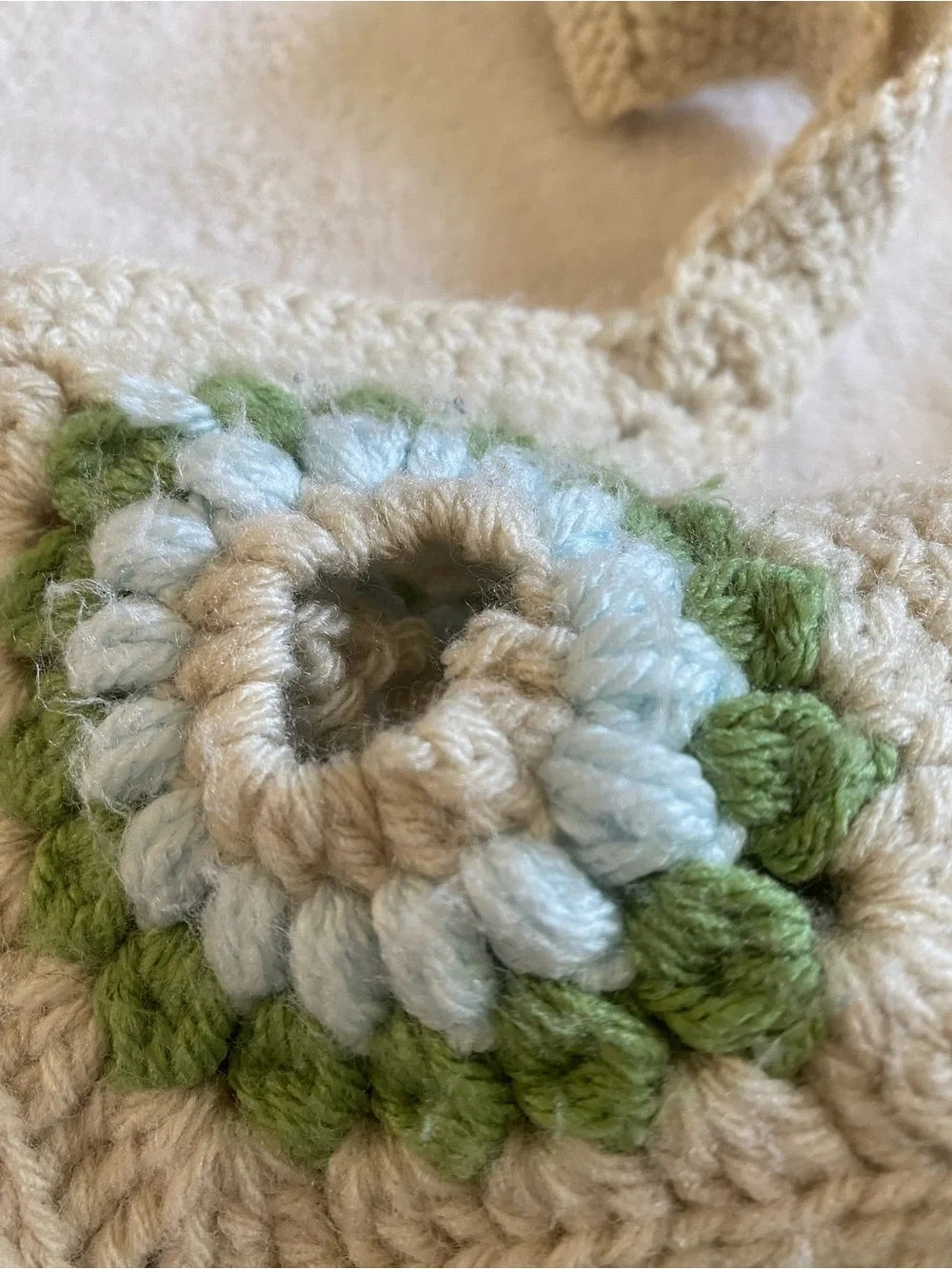 Handmade Crochet Granny Square Tote Bag Boho Shoulder Bag - Picture 5 of 10